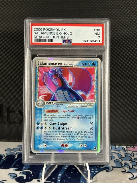 2006 Pokemon Salamence ex (Delta Species) 98/101 EX Dragon Frontiers Holo PSA 7