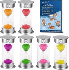 Hourglass Sand Timer 30Sec 1 3 5 10 30 Minutes Set, Plastic Large Unbreakable Sa