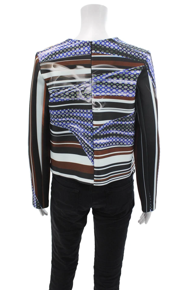 Blusa Top Clover Canyon Mujer Estampado Mixto Cremallera Espalda Manga Larga Multicolor Talla M Foto 3 de 4