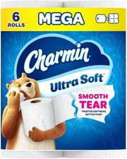Charmin Ultra Soft Toilet Paper, 6 Mega Rolls 24 Regular Rolls