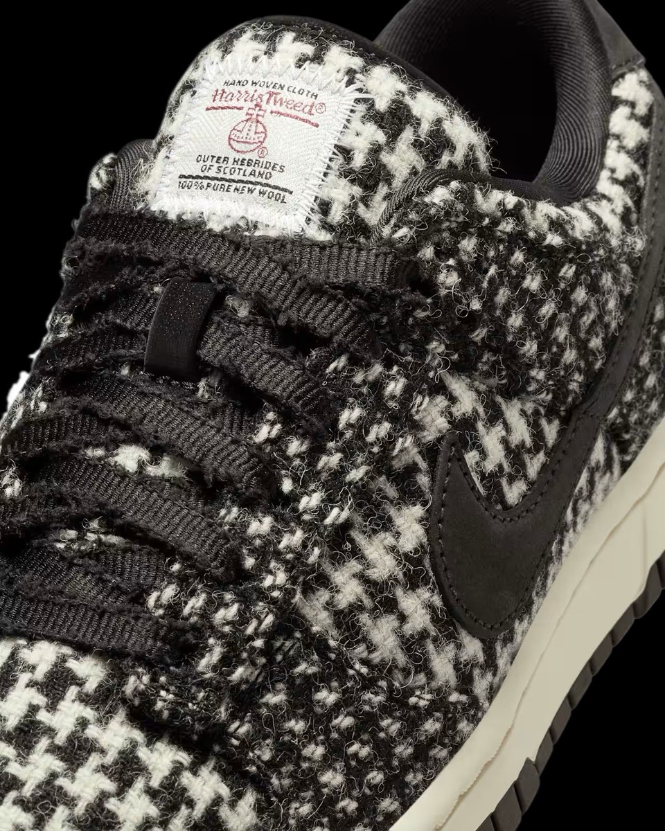 Nike Dunk Low Harris Tweed White Black Multi New NIB NWT Women's