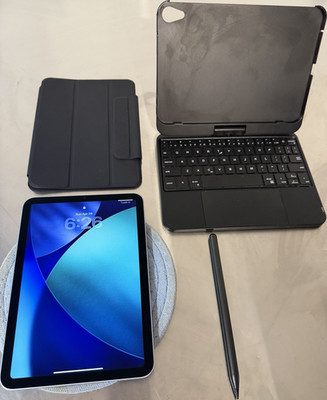 Apple iPad mini 7 128GB Blue Tablet Bundle Keyboard Case, cover , pen