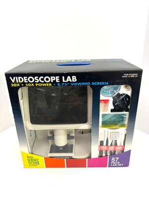 New Videoscope Lab Science Tech Set 1993   Microscope Toy Kit Sealed Box