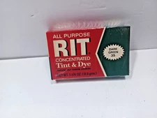 Rit Dye Dark Green 35 All Purpose 1 1/8 oz 1950's Box New Tint & Dye