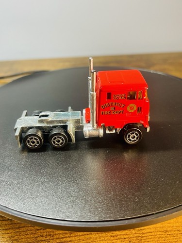 Majorette 1:67 Red District 2 Fire Dept Trailer Truck Die Cast - Vintage - RARE - Picture 1 of 6