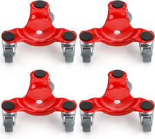 ZEAYEA 4 Pack Steel Tri-Dolly, 200 lbs Load Capacity 3 Wheel Mover's Dolly for M