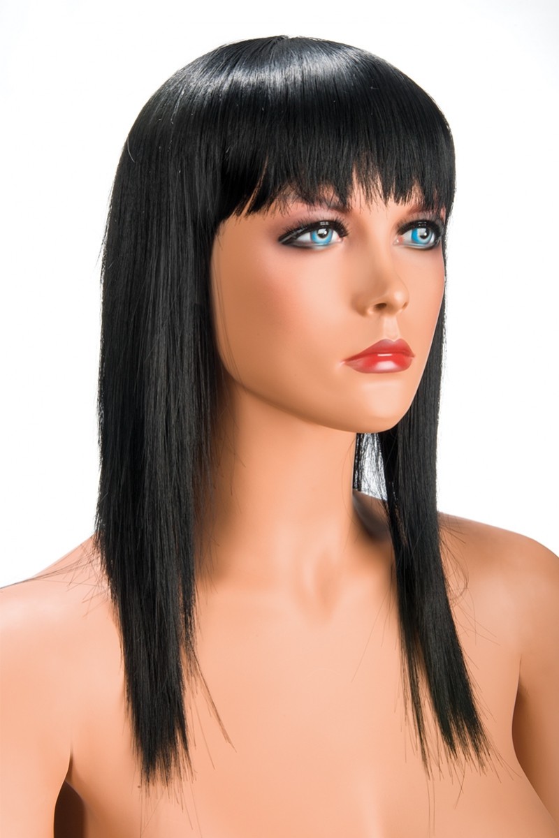 Perruque femme cheveux long Allison brune reflets soyeux et bonnet invisible