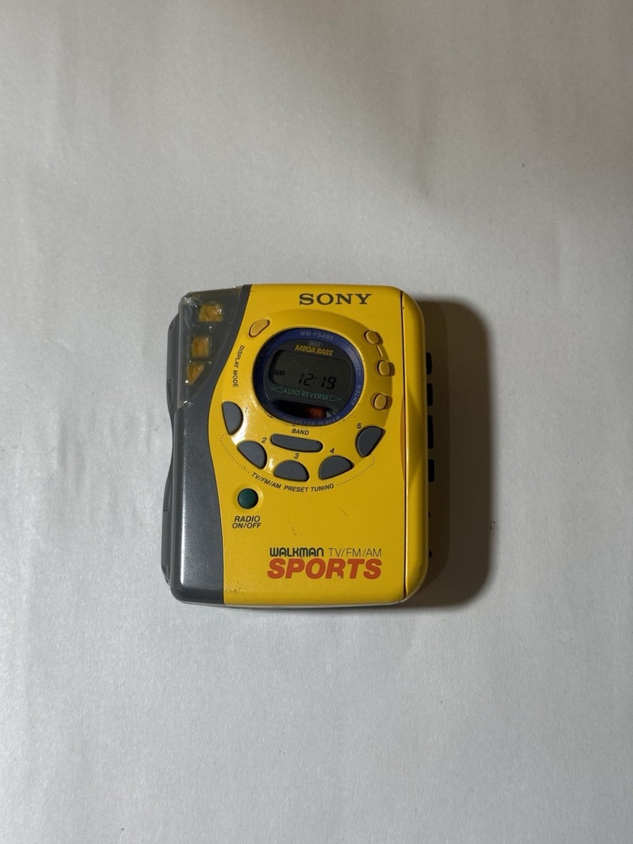 Sony Walkman WM-FS495 Sports Groove AM/FM Cassette Player Yellow