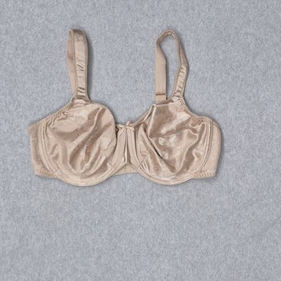 Bali Women Bra 38D Beige Paisley 3562 Minimizer Underwired Satin Strap