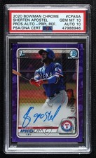 2020 Bowman Chrome Prospects Purple Refractor Sherten Apostel PSA 10 Auto 7i2