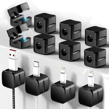 12 Pack Magnetic Cable Clips, Cord Organizer Holder Black  Adhesive Wire Keeper