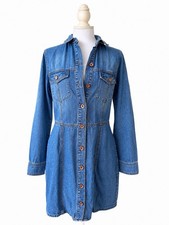 Frye Denim Dress Button Down Long Sleeves Sz s