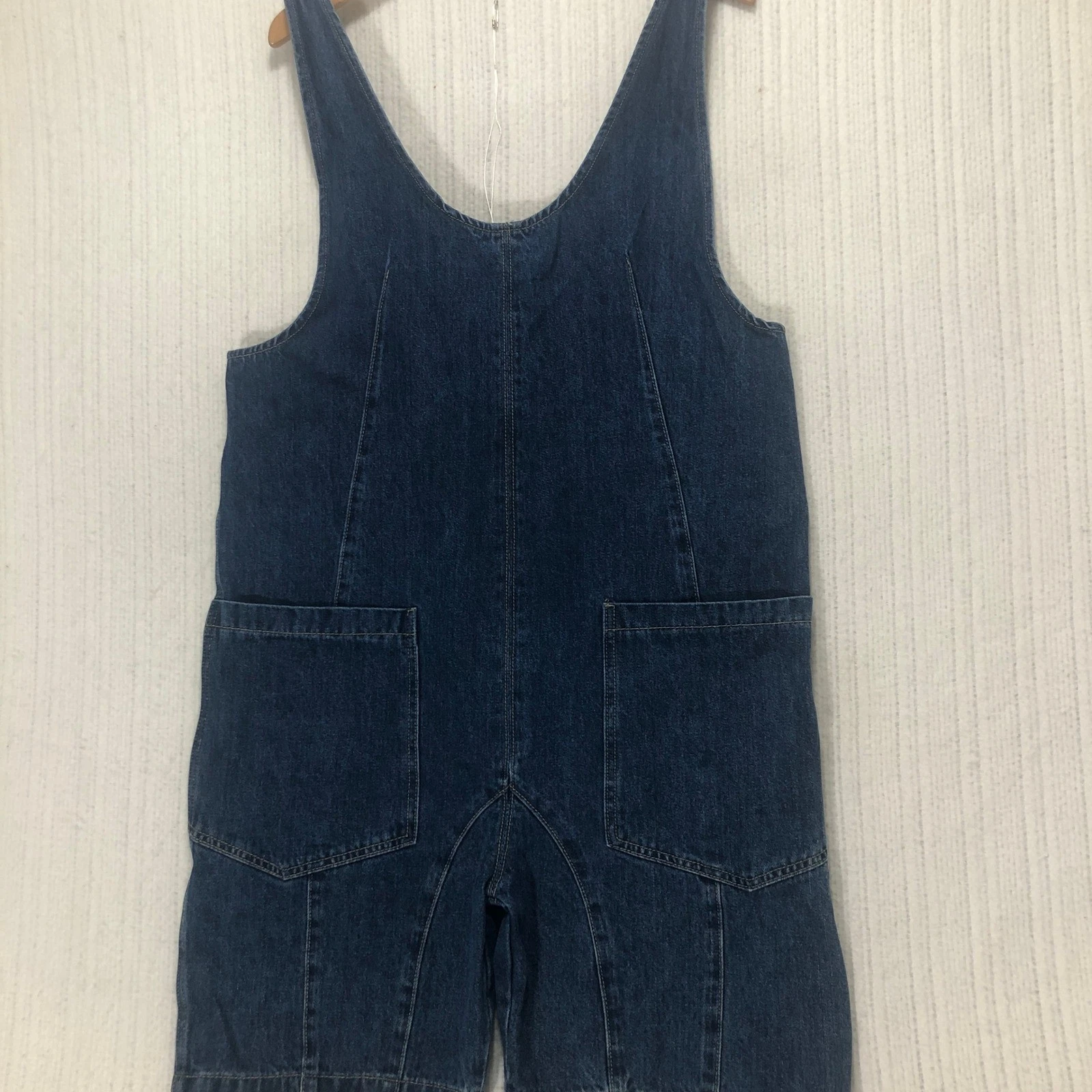 Sweetkama Denim Romper Women's Sleeveless Dark Wash Jumpsuit Casual Overalls