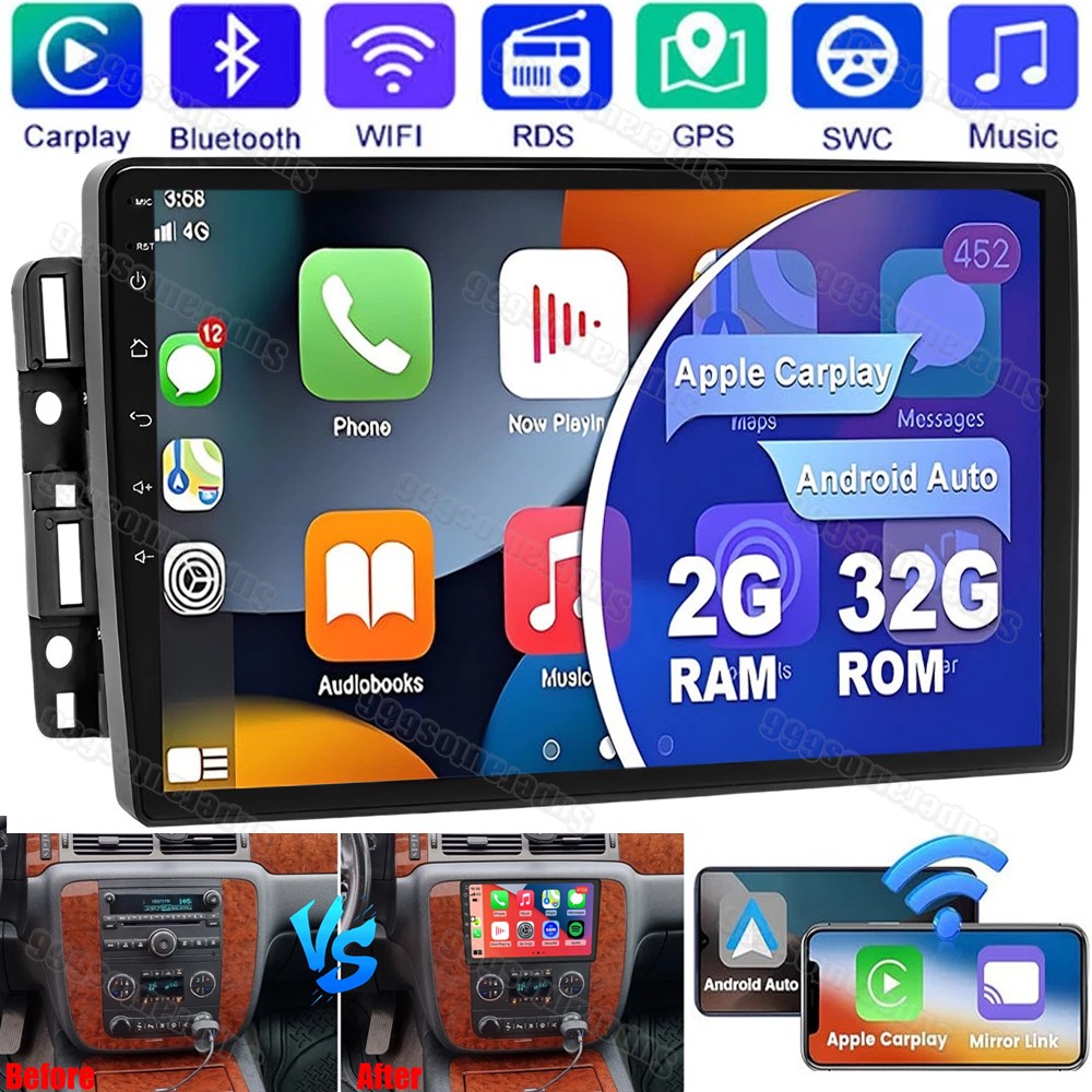 2G 64G Android 12 Radio de coche estéreo para GC Yukon Chevrolet Chevy
