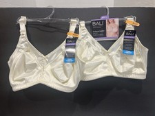 2-Pack BALI Classic Support Cool Comfort Bra DF3820 Ivory 36DD NWT