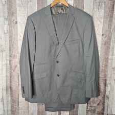 Tallia est 1893 Gray Stripe Suite Coat 100 Wool Men's 48R Pants 42 x 30 Gift