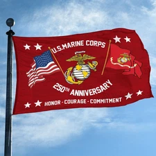 250th Anniversary Marine Corps Flag Semiquincentennial Flag, Patriotic HouseFlag