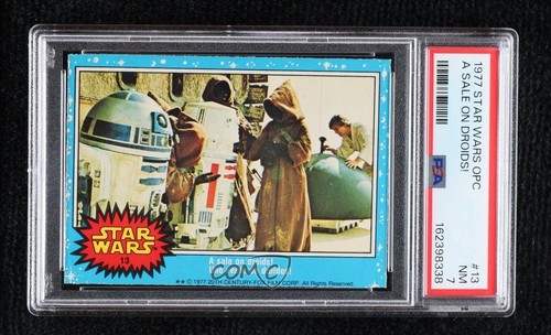 1977 OPC Star Wars #13 A sale on droids! — PSA 7