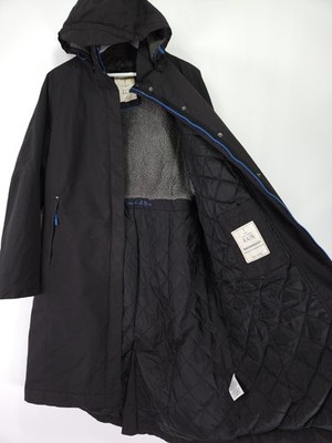 Seasalt Cornwall Janelle Coat Size 18 Black Hooded Waterproof Raincoat Flecce