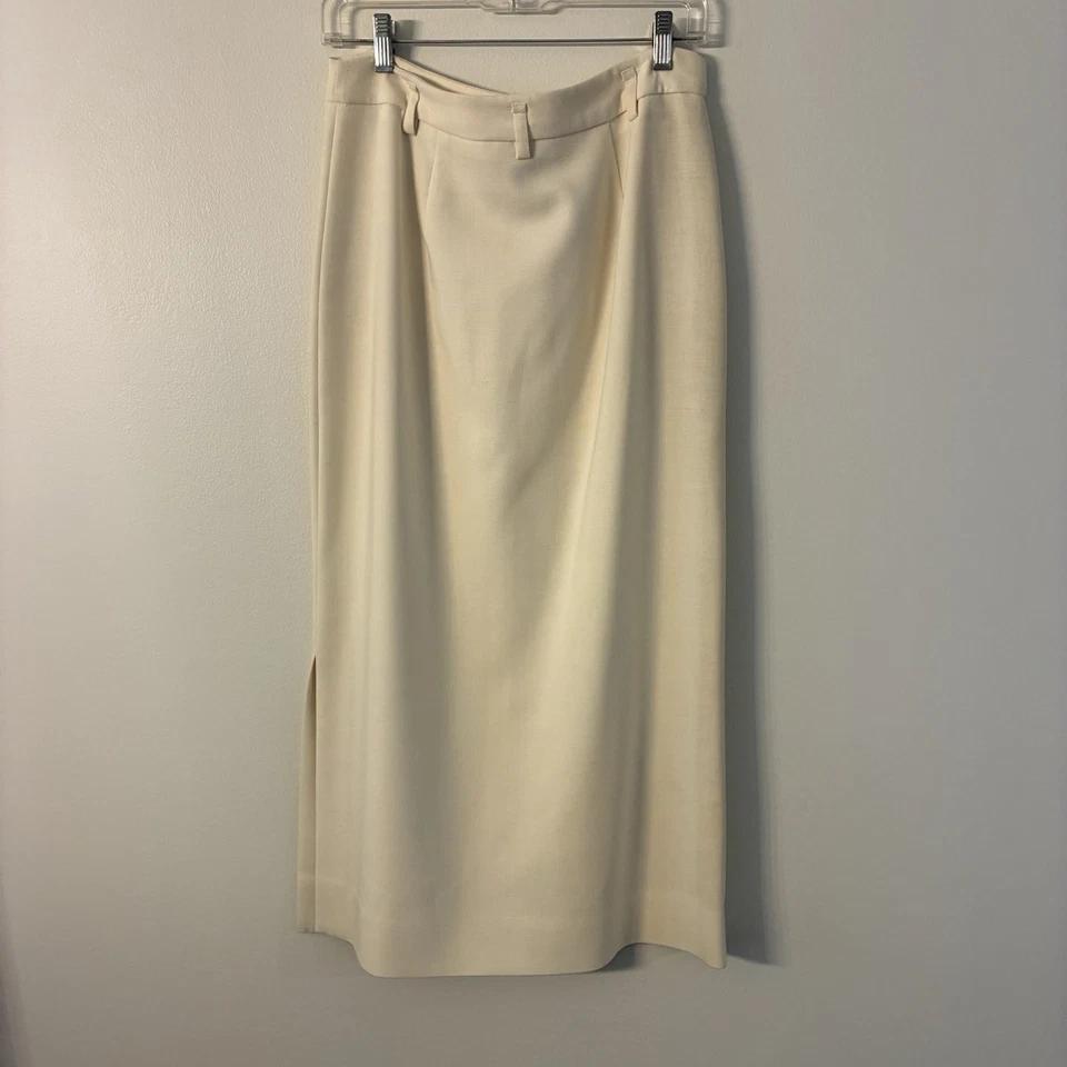 Falda lápiz midi para mujer Margaret M talla 10, color crema Foto 2 de 4