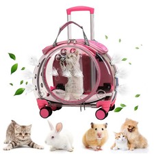 Portable Travel Pet Trolley Case for Cats Dogs Backpack with Ventilation Holes