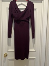 GUESS Knit Purple Pullover Dress with Peekaboo Detail
