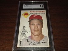 1954 Topps Baseball #45 Richie Ashburn SGC 4 VG-EX Philadelphia Phillies HOF