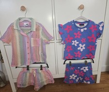 2 Pack Toddler Girls Floral Striped Short Sets Cotton on Kids 4, Andy Evan 5