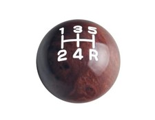 Aluminum 5 Speed Manual Shift Knob Wooden Type Wwhite Engraved Inlay