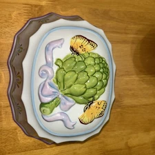Le Cordon Bleu Franklin Mint 1986 Ceramic Mold Artichoke  & Butterflies NIB