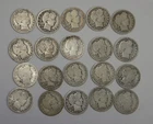(20) US Barber Silver Quarters 25c Nice Lot Ave Circ
