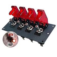 MGI SpeedWare 4 LED Toggle Rocker Switch Panel 12vDC Automotive & Truck Red 