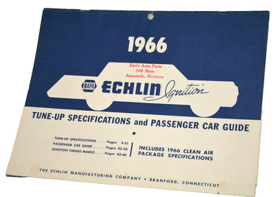 NAPA Echlin 1966 Tune Up Specifications Manual Book Passenger Import Cars Trucks