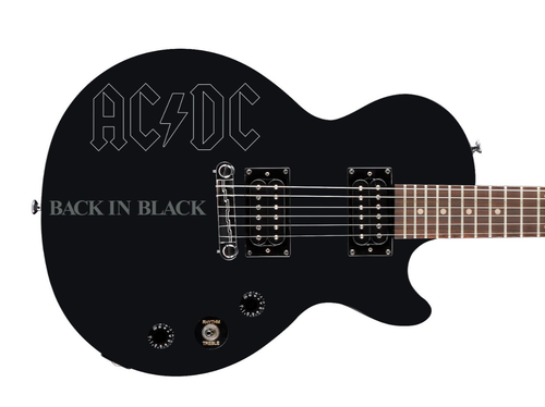 AC/DC Back In Black Epiphone Les Paul Electric Guitar Custom Wrapped | eBay