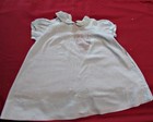 Vintage infant girl blue batiste Made in Phillipines Dainty pintucks tiny roses  — photo 2
