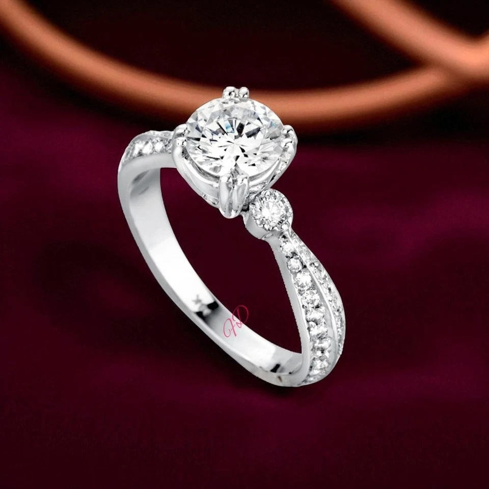 14K Gold Ring Set for Wedding IGI Certified 1.90 Carat Lab Grown Diamond - Image 4 of 4