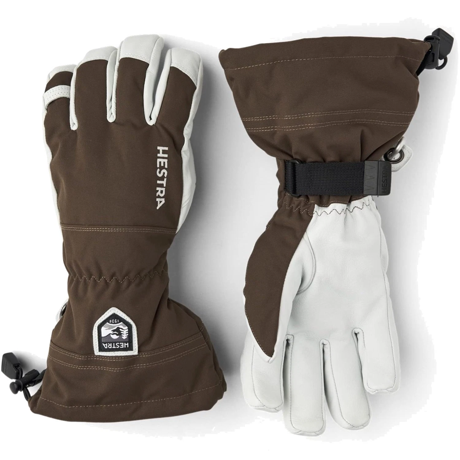 Army Leather Heli Ski Glove, 5-Finger Snow Glove for Skiing & Snowboarding fo...