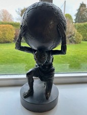 Bronze Resin Greek God Atlas CarryingEarth Sculpture 14.5 Inch