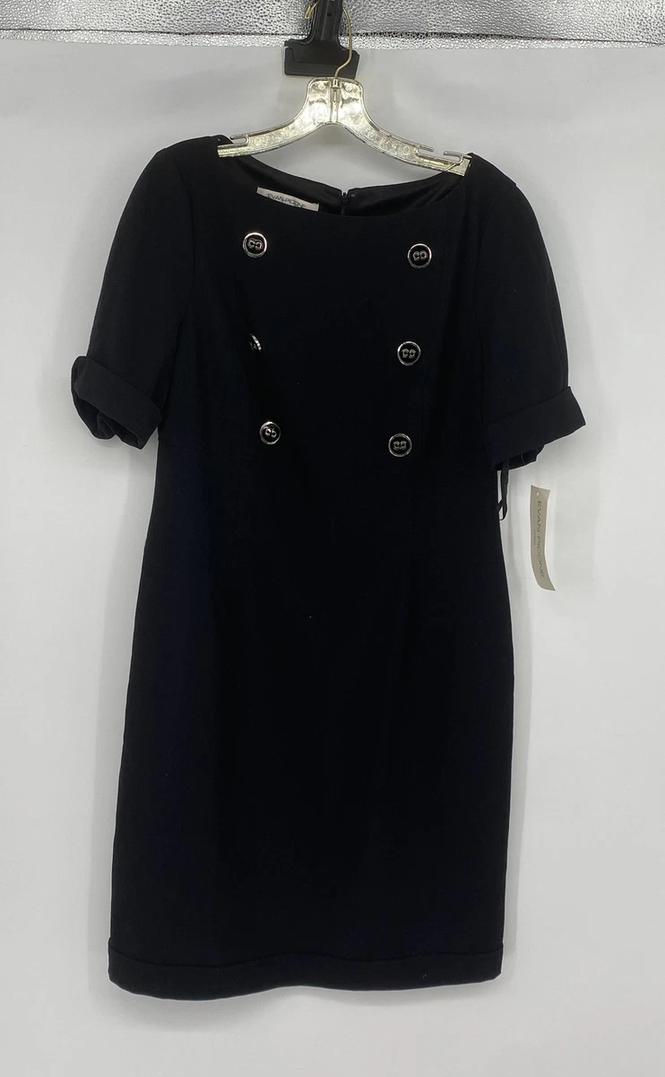Robe Evan Picone Taille 6 - Manches Courtes Noir Mat - Neuve Avec étiquettes