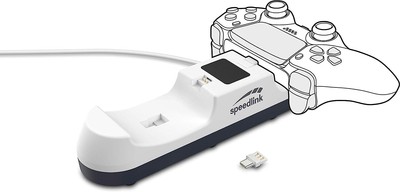 Speedlink JAZZ USB Charger - Charging Dock for 2 PS5 Controllers, White