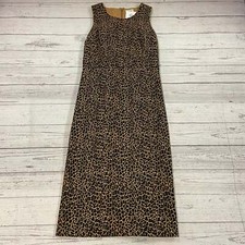 J Crew Beige Leopard Sleeveless Dress Women Size 00 NEW