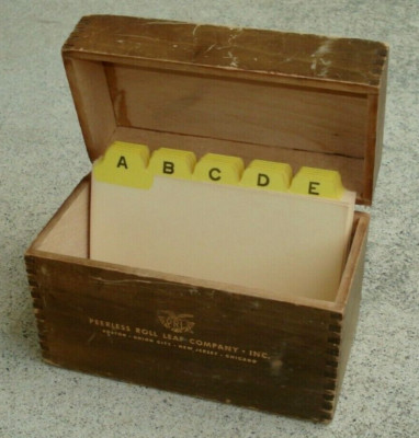 Vtg PEERLESS ROLL LEAF CO. ''PEERLESS COLOR CHART'' Index FILE Box Cigar DOVETAIL