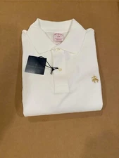 NWT BrooksBrothers 1818 Men (MultiSizes) Performance Polo ORIGINAL Fit Off-White