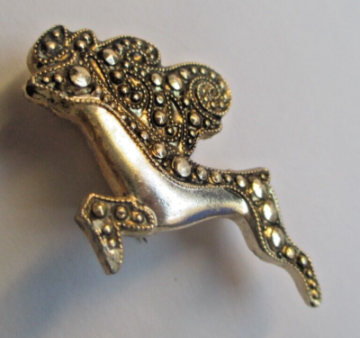 Broche Ancienne En Argent - Décor Marcassites - Vintage - Bon état