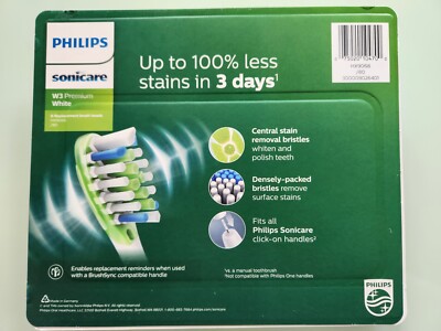 8) Pack Philips Sonicare W3 Premium White Replacement Tooth
