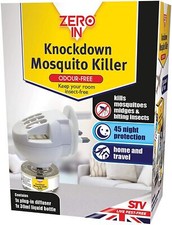 ZERO IN KNOCKDOWN MOSQUITO KILLER PLUG-IN MIDGES BITING INSECTS 45 NIGHTS