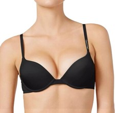 calvin Klein Womens Essence Push-Up T-Shirt Bra QP2587O Black 38C
