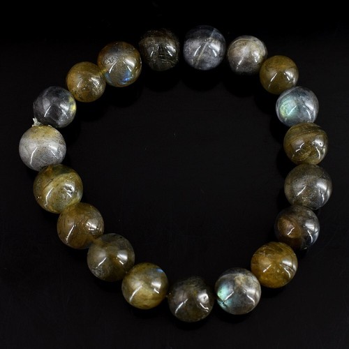 Best Amazing Flash Labradorite 213.00 Cts Stretchable Bracelet Beaded VK 12 E669 - Picture 3 of 3