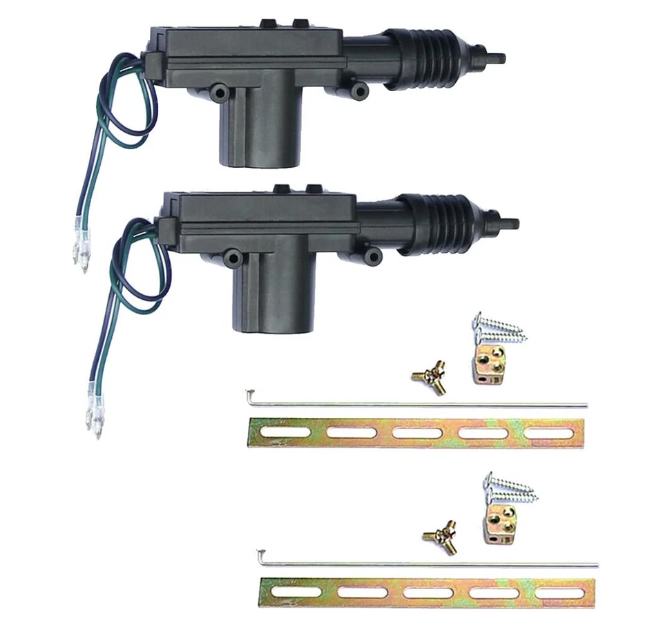 2X Motor actuador de cerradura de puerta eléctrica universal de plástico de alta resistencia 2 cables 12V negro Foto 3 de 4