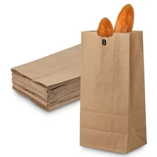 MT Products Brown Paper Lunch Bags 8 lbs. - Disposable Paper Bag - Pack of 1000
